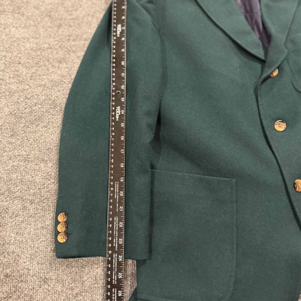 Tommy Hilfiger Green Wool Blend Blazer Jacket Removable Vest Plaid Lined Mens M - Picture 14 of 15
